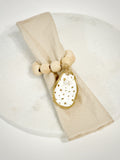 Servetring "Oyster golden freckles"