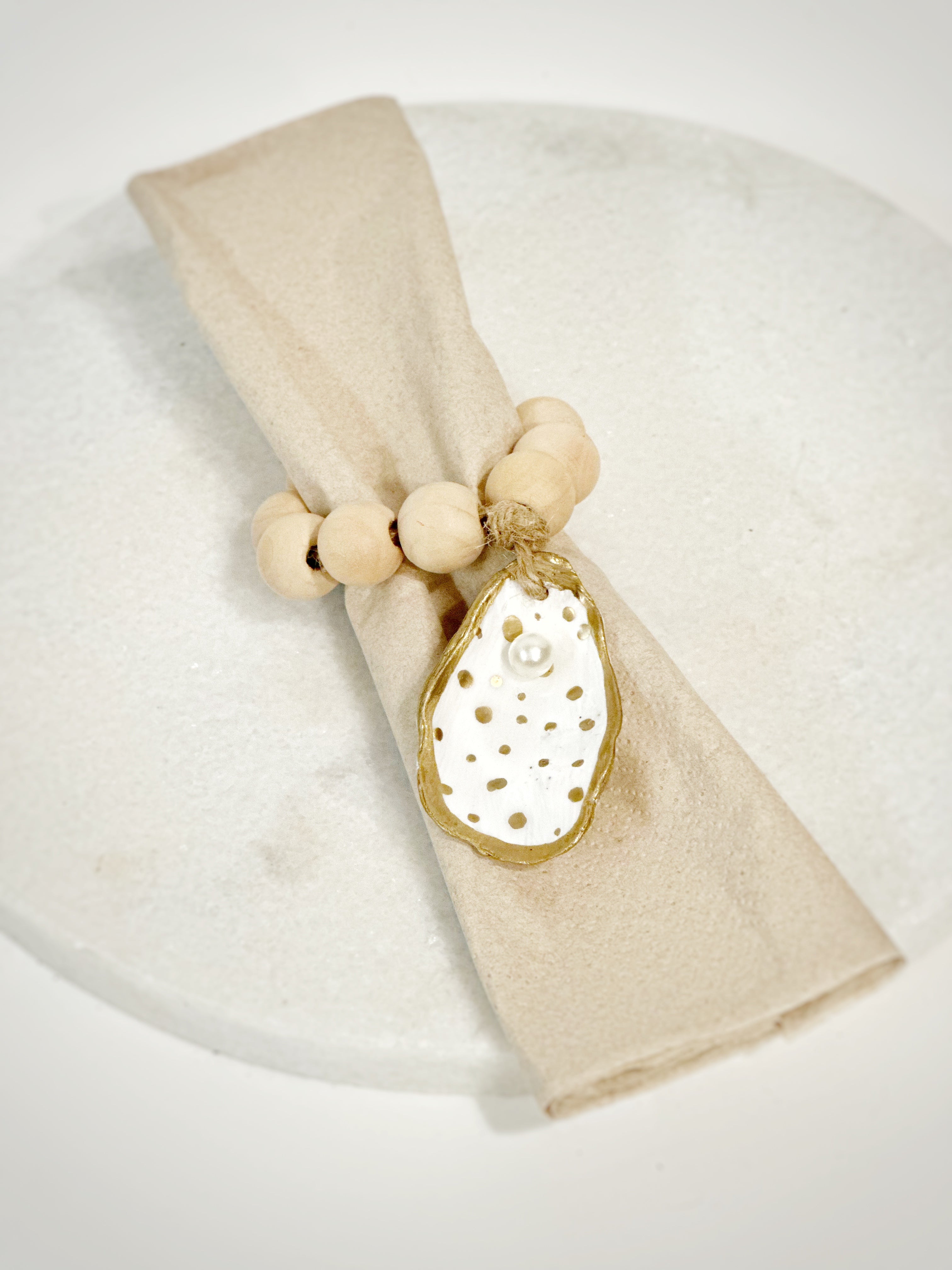 Servetring "Oyster golden freckles"