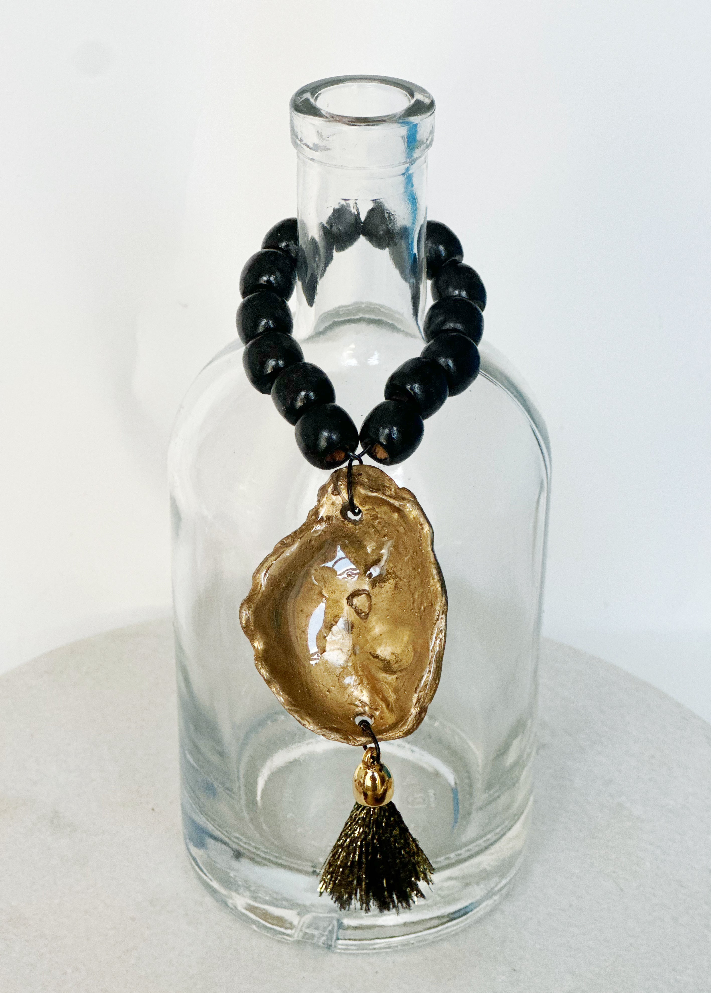 Flaschenanhänger | Serviettenkette "Black & gold"
