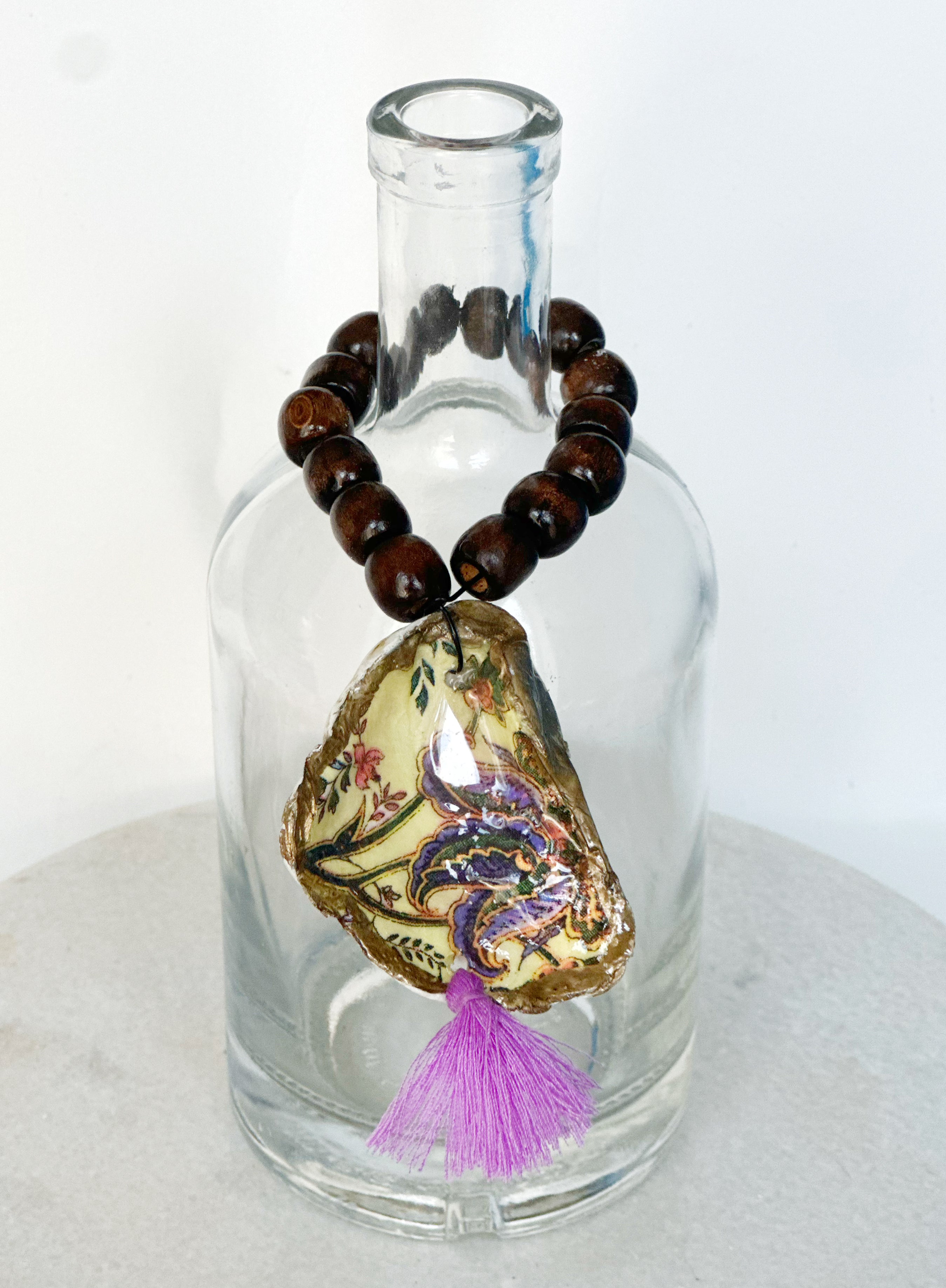 Bottle charm | Napkin chain "Pink flowers"