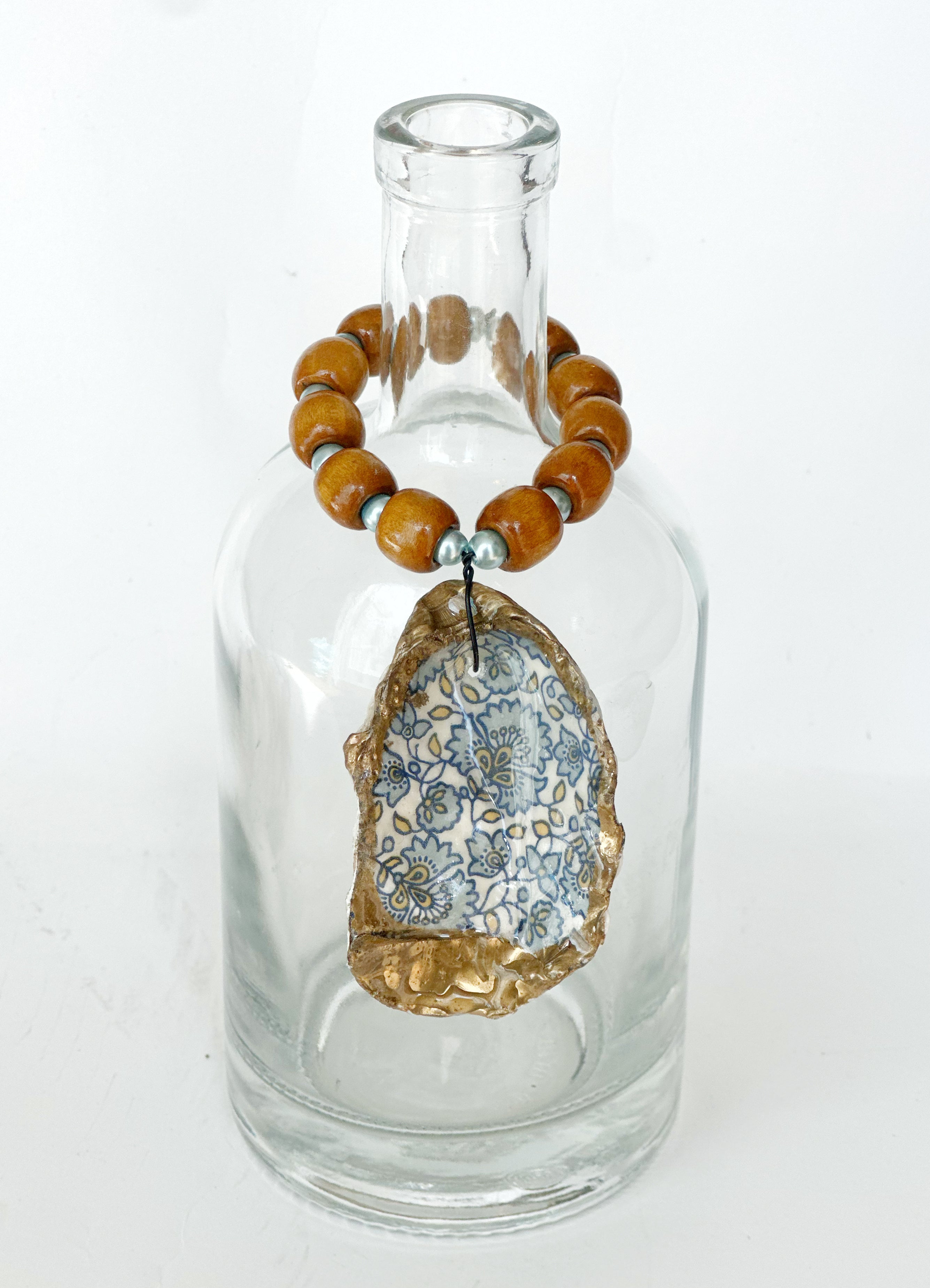 Bottle charm | Napkin chain "Floral & golden accent"